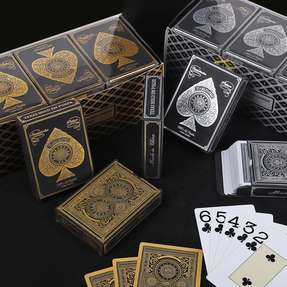 Poker Atelier Texas Hold'em Poker Cards - Gold & Silver Border,  PVC Plastic Cards