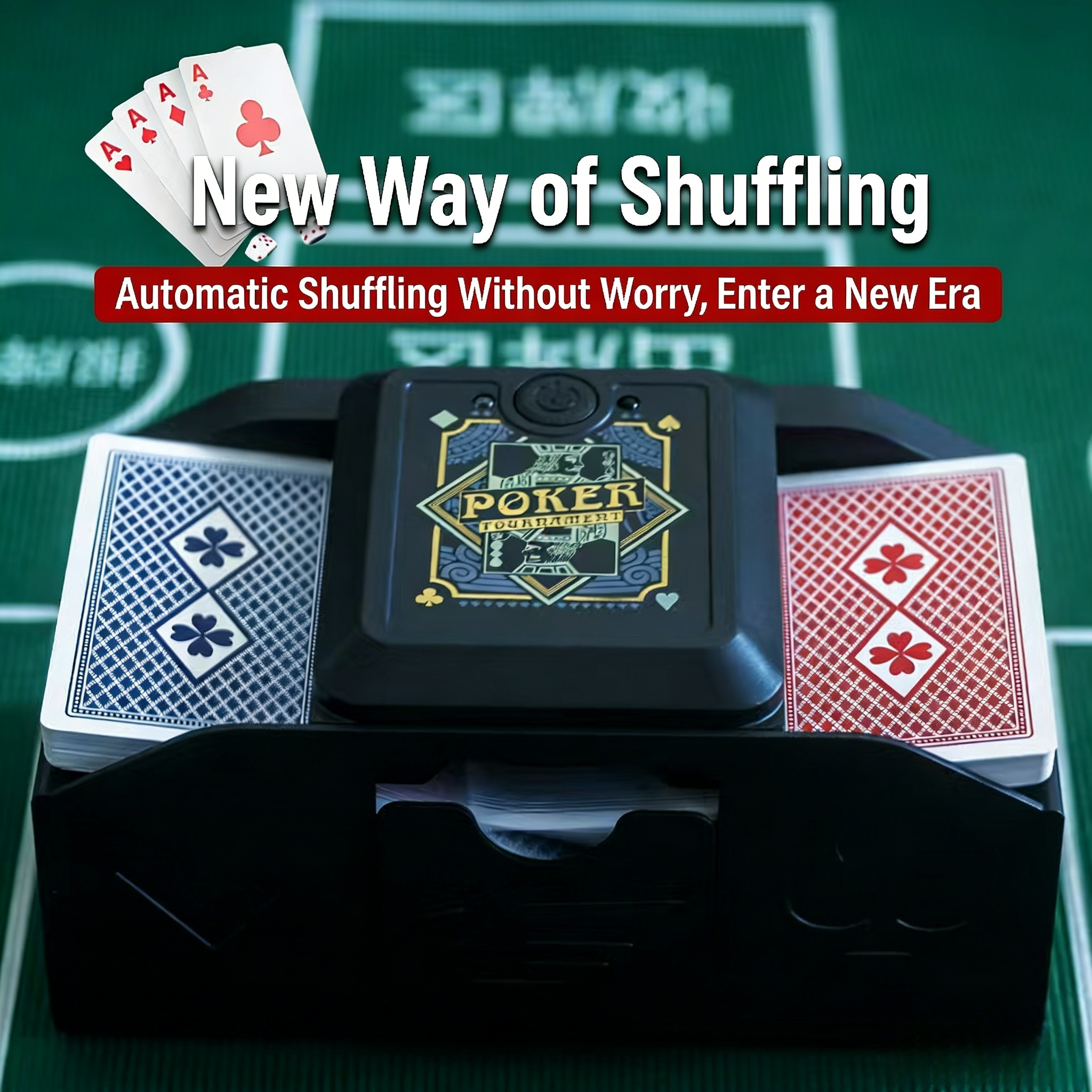 Poker Atelier Automatic Card Shuffler Machine - USB Rechargeable & Battery Operated for Poker, Texas Hold'em, Tabletop Card Games