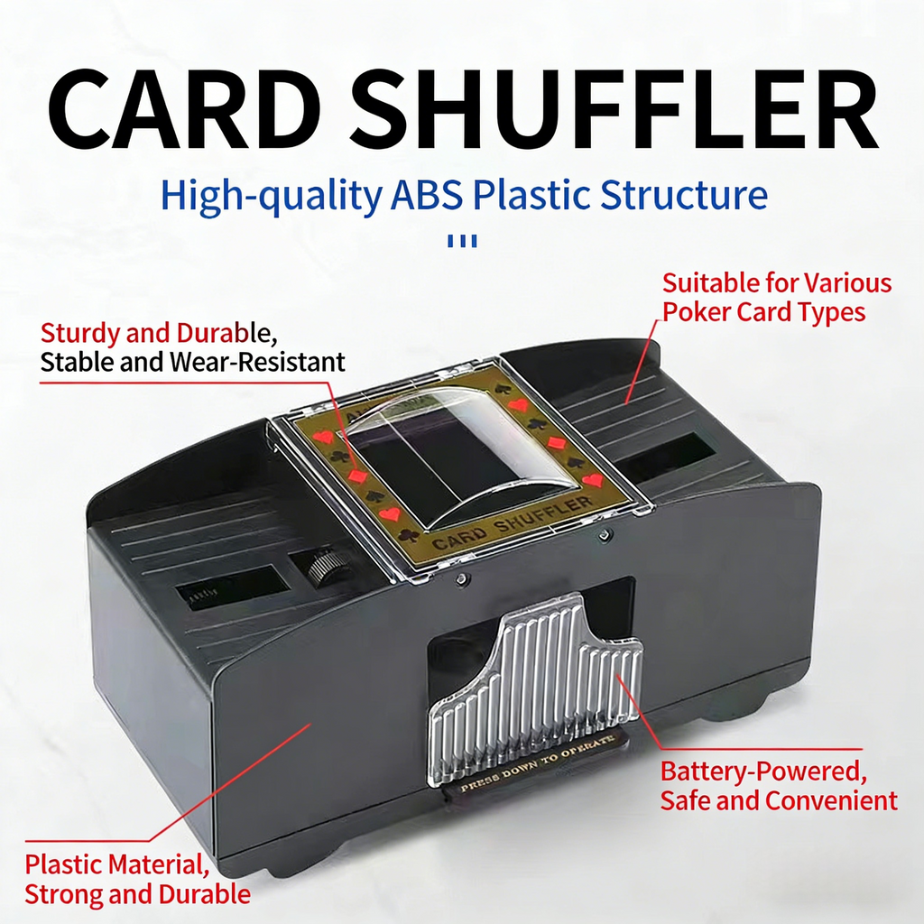 Poker Atelier Automatic Card Shuffler Machine - USB Rechargeable & Battery Operated for Poker, Texas Hold'em, Tabletop Card Games