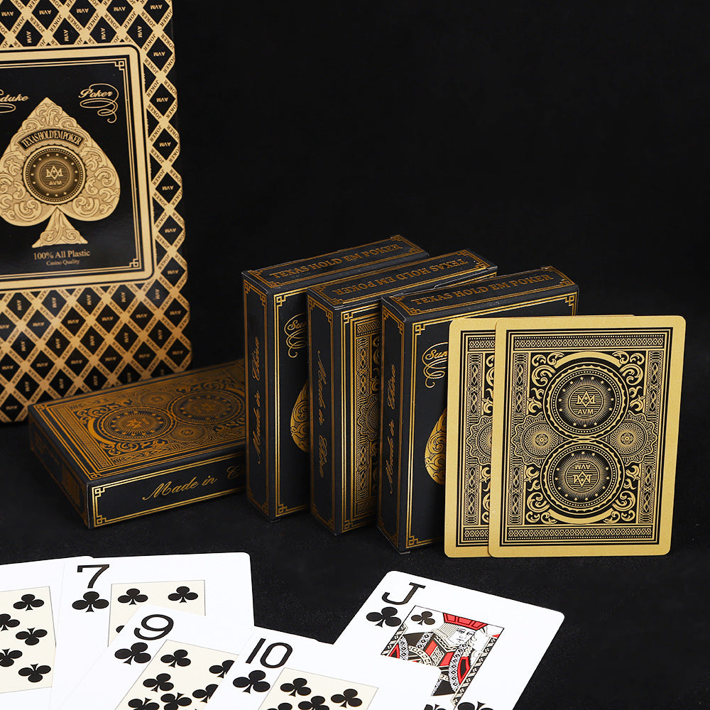 Poker Atelier Texas Hold'em Poker Cards - Gold & Silver Border,  PVC Plastic Cards