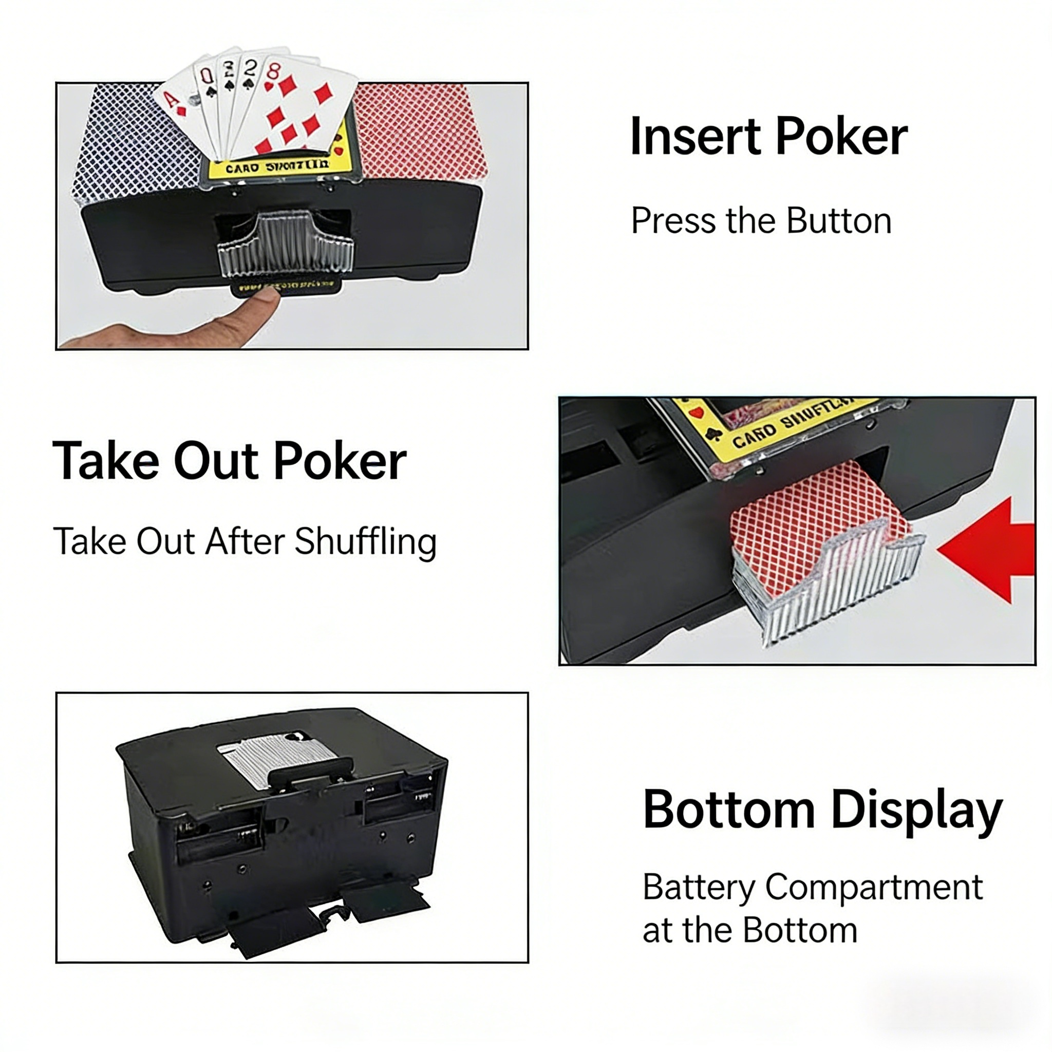 Poker Atelier Automatic Card Shuffler Machine - USB Rechargeable & Battery Operated for Poker, Texas Hold'em, Tabletop Card Games