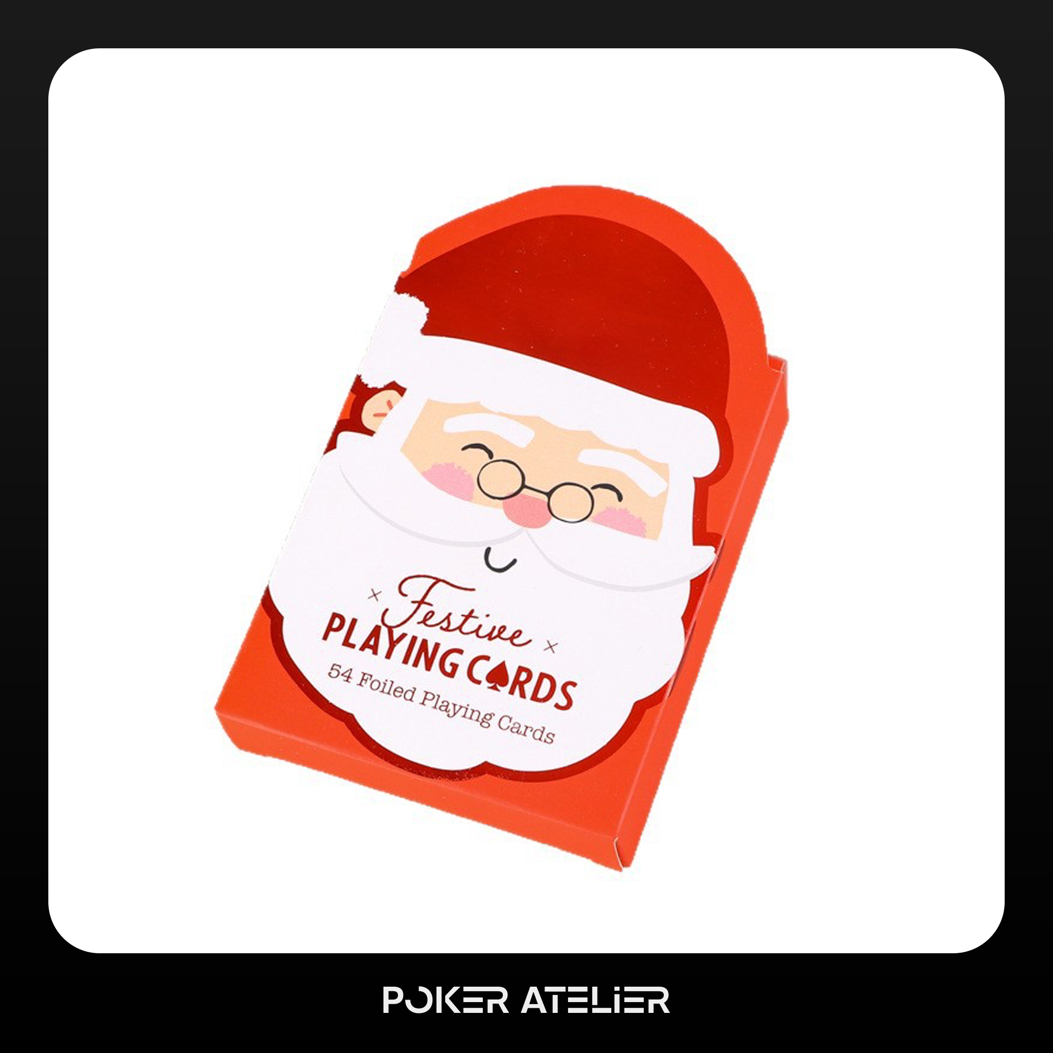 Poker Atelier Novelty Santa-Shaped Poker Cards - Christmas Themed Deck for Fun Gatherings