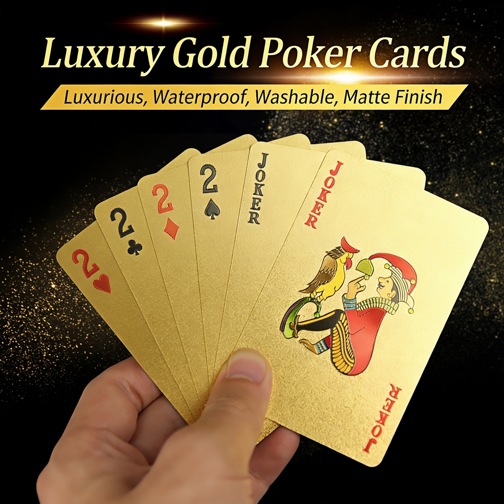 Poker Atelier Golden Foil Plastic Playing Cards - Professional Guandan Size & Luxury Finish