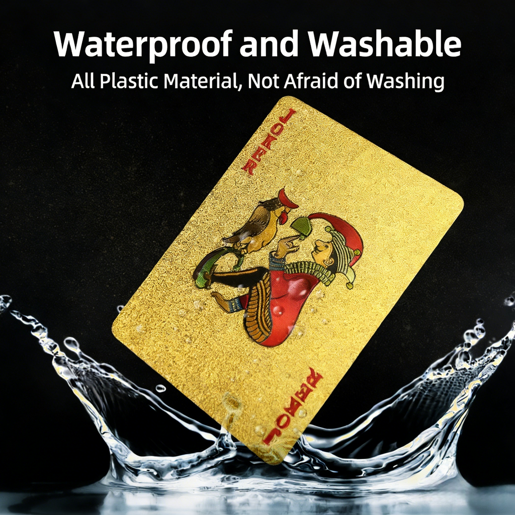 Poker Atelier Golden Foil Plastic Playing Cards - Professional Guandan Size & Luxury Finish