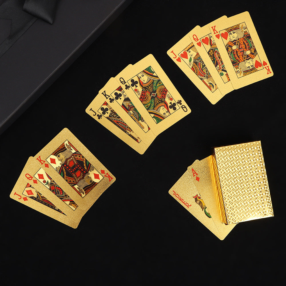 Poker Atelier Golden Foil Plastic Playing Cards - Professional Guandan Size & Luxury Finish