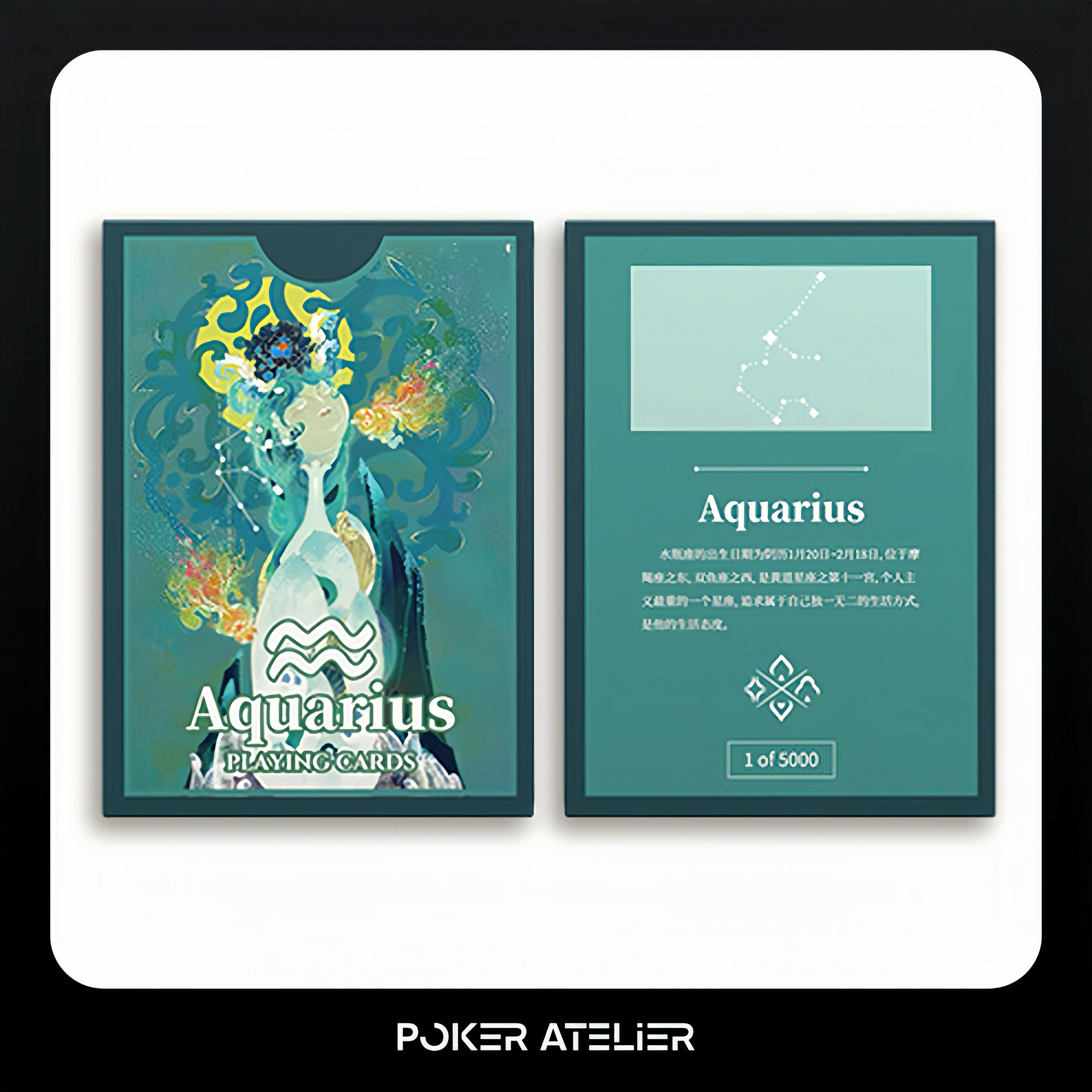 Poker Atelier Aquarius Themed Playing Cards for Cardistry, Poker & Games