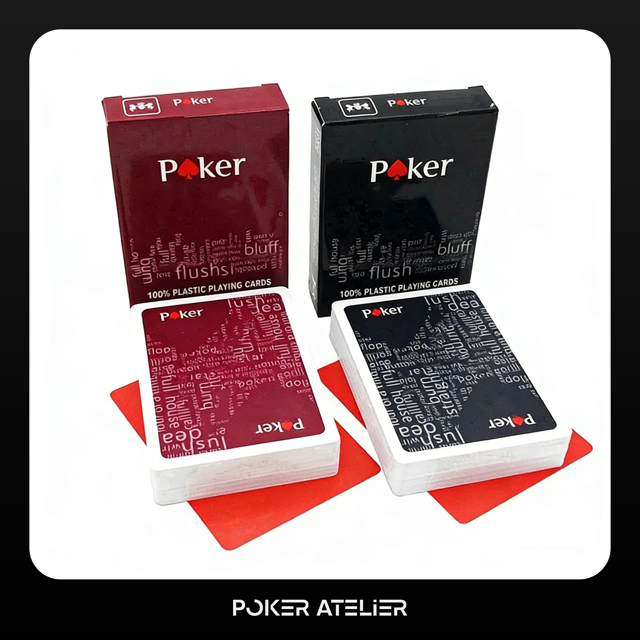 Poker Atelier Custom Plastic Playing Cards for Poker - Matte PVC Texas Hold'em Cards