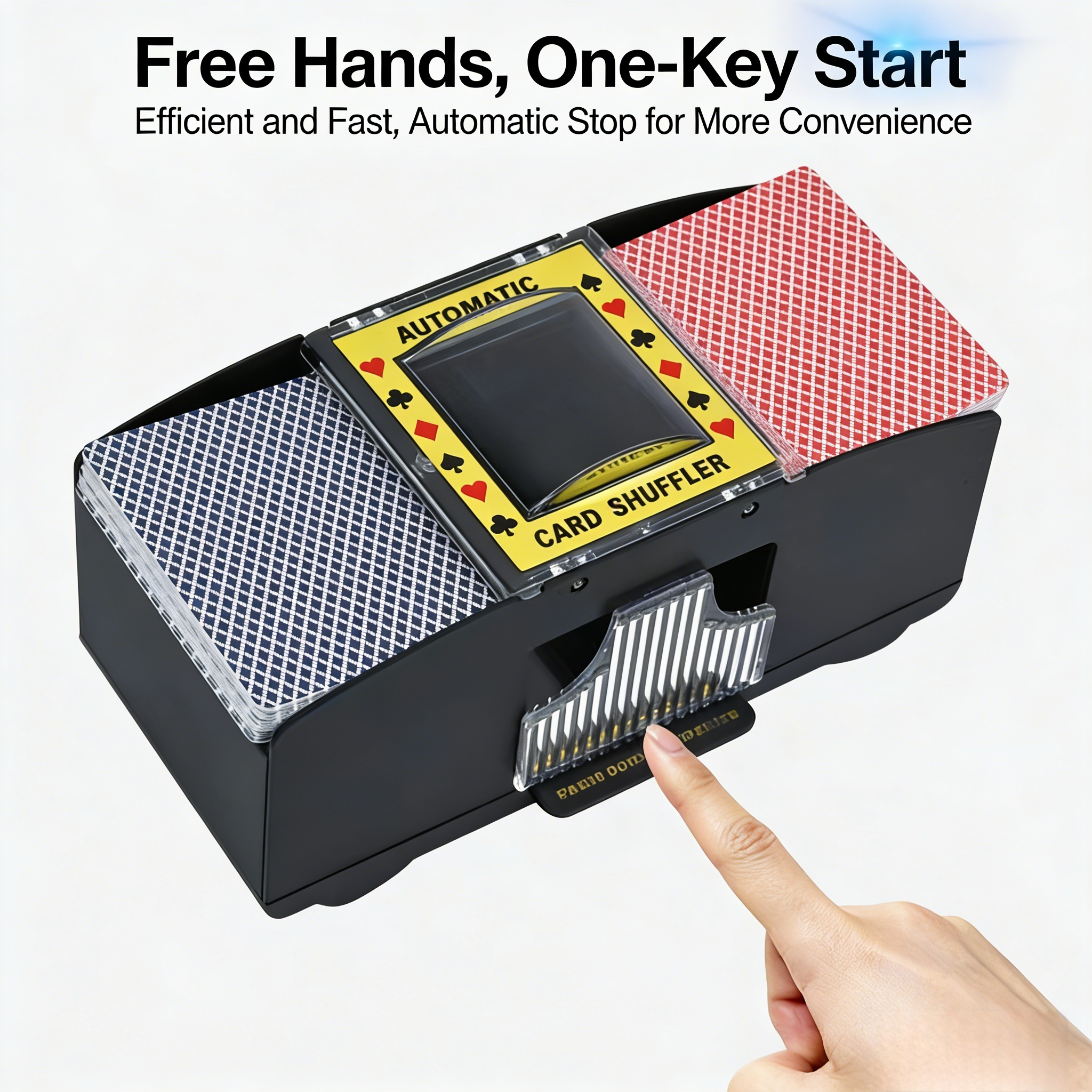 Poker Atelier Automatic Card Shuffler Machine - USB Rechargeable & Battery Operated for Poker, Texas Hold'em, Tabletop Card Games