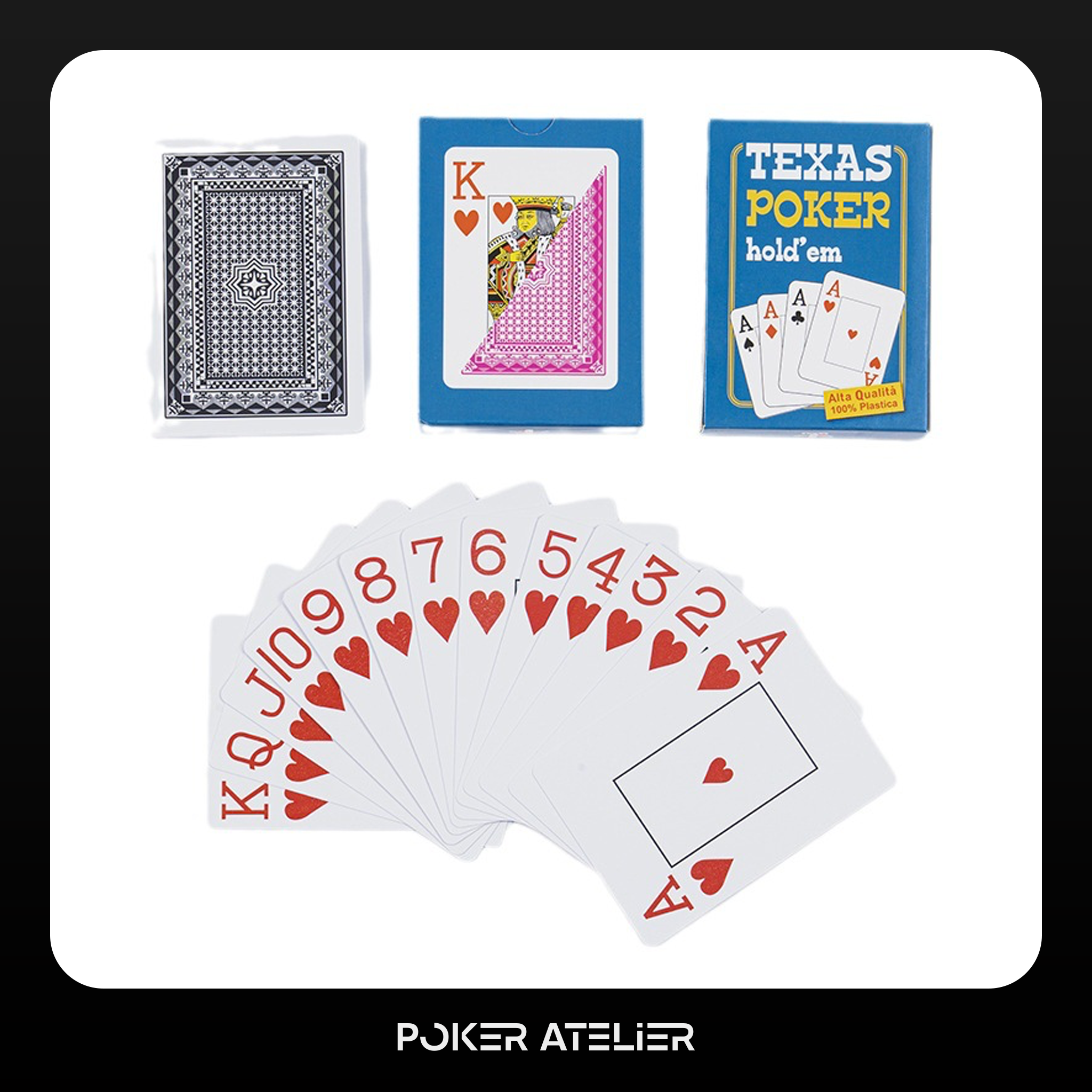 Poker Atelier Professional Texas Plastic Playing Cards - Waterproof & Customizable for Poker Rooms & Promotions