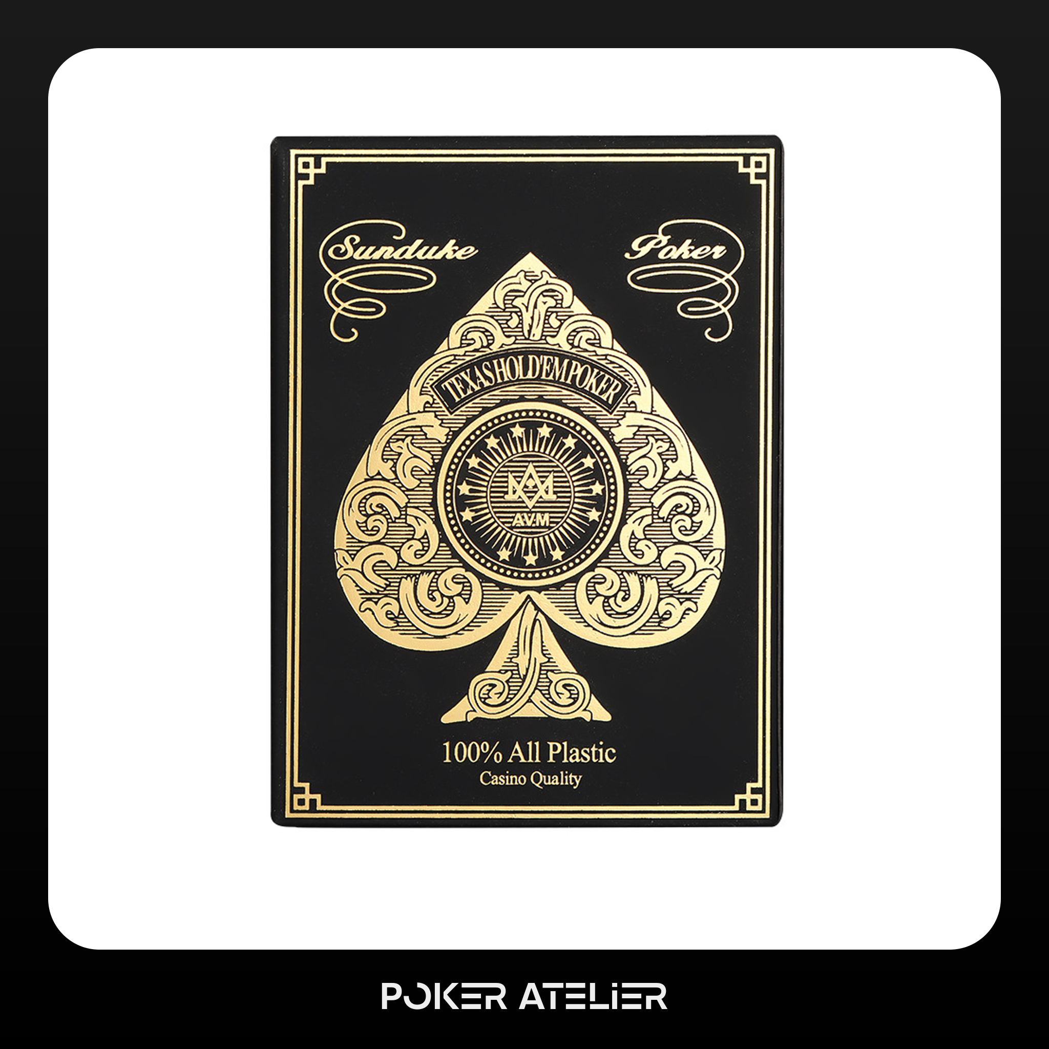Poker Atelier Texas Hold'em Poker Cards - Gold & Silver Border,  PVC Plastic Cards