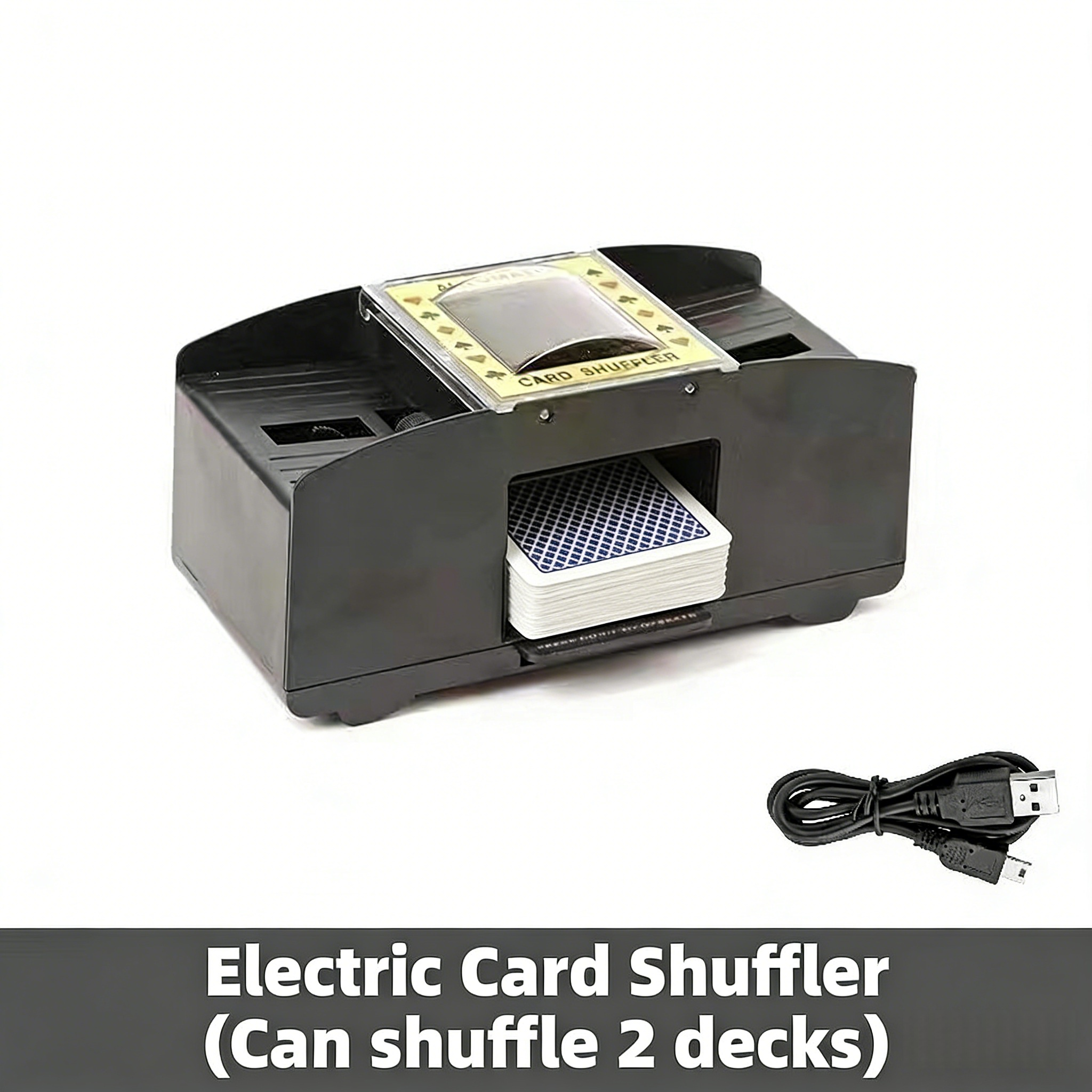 Poker Atelier Automatic Card Shuffler Machine - USB Rechargeable & Battery Operated for Poker, Texas Hold'em, Tabletop Card Games